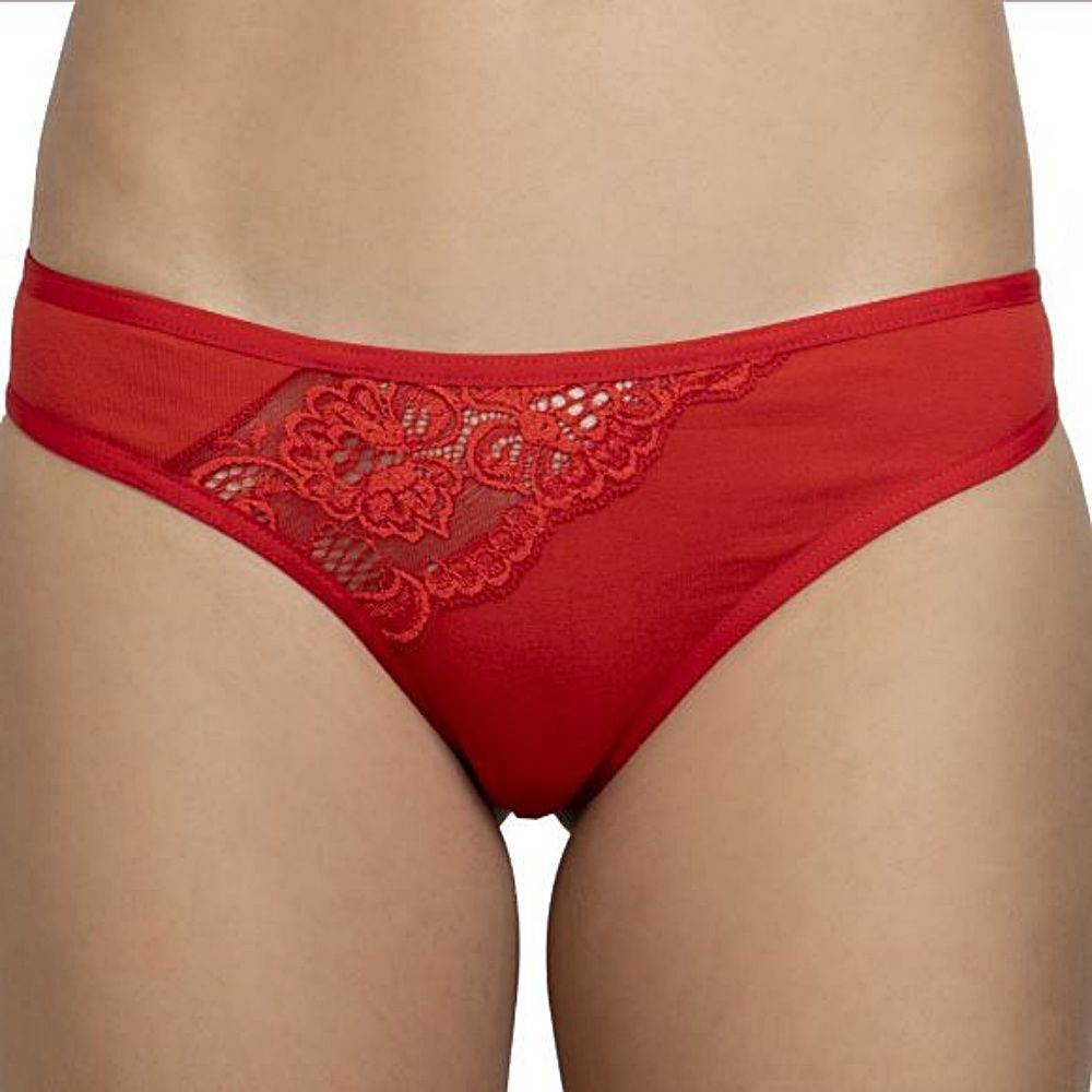 Elasztikus pamut csipkés tanga