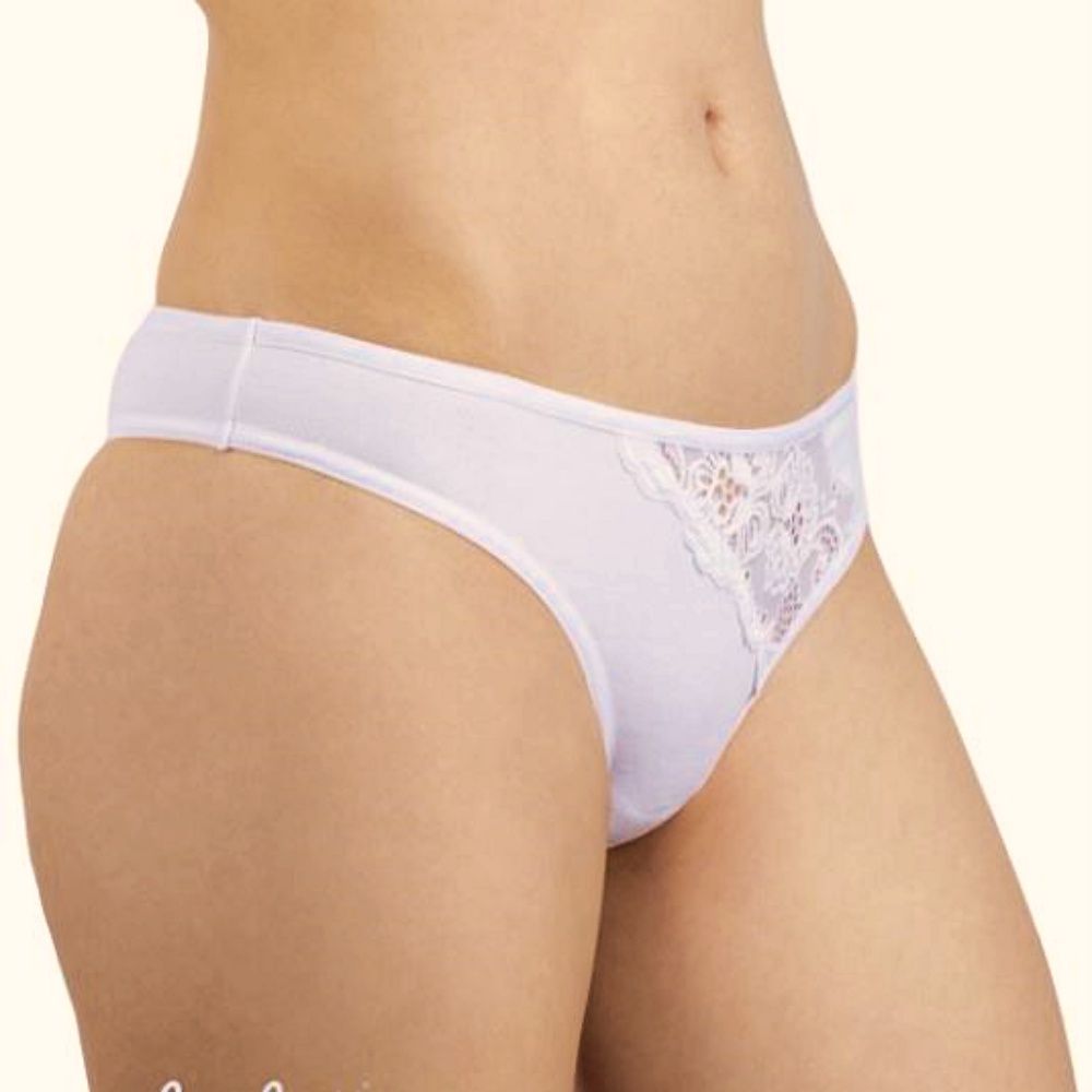 Elasztikus pamut csipkés tanga