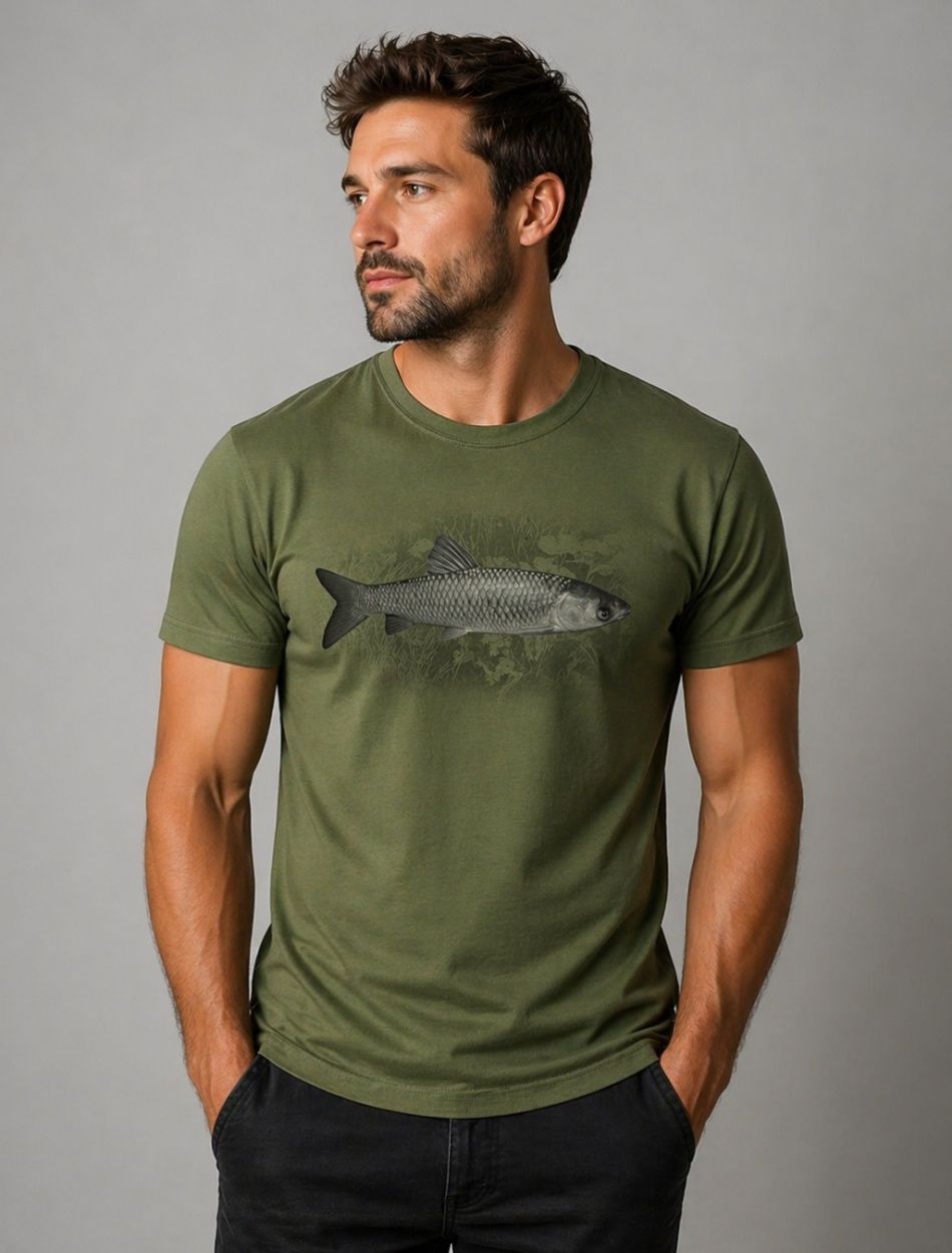 Férfi pamut horgász póló, khaki (XS-2XL) Férfi pamut horgász póló, khaki (XS-2XL)