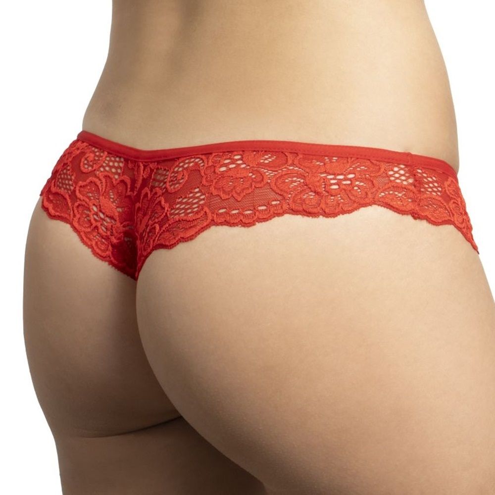 Elasztikus pamut elöl-hátul csipkés tanga Elasztikus pamut elöl-hátul csipkés tanga