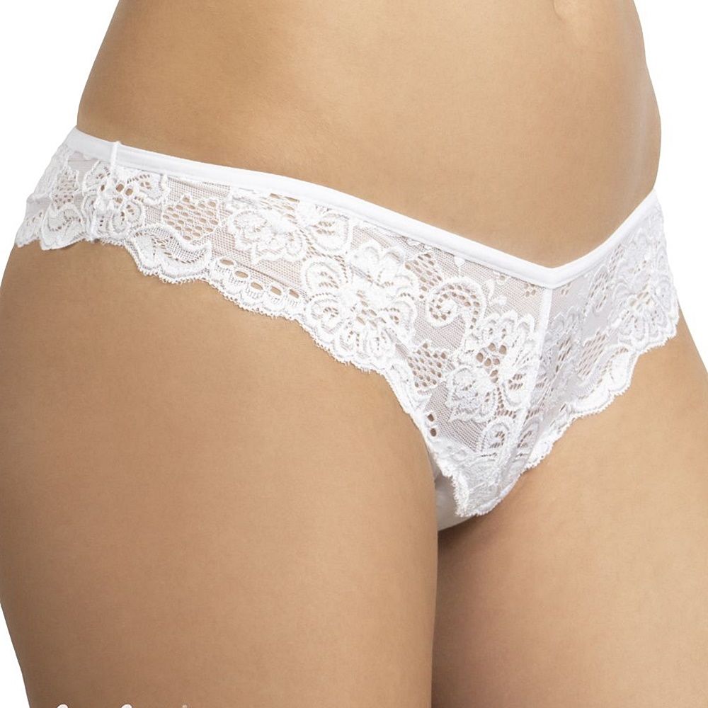 Elasztikus pamut elöl-hátul csipkés tanga Elasztikus pamut elöl-hátul csipkés tanga