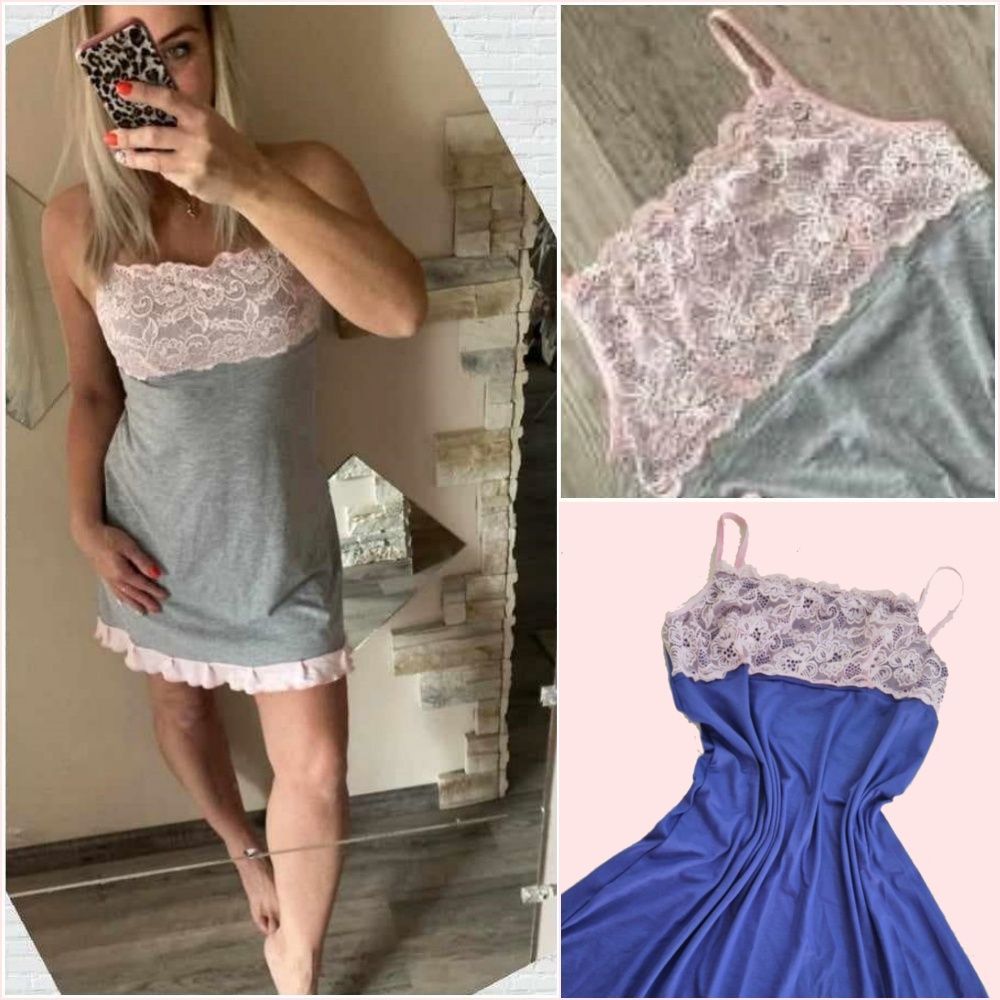 "Flower" pamut hálóing széles csipkével