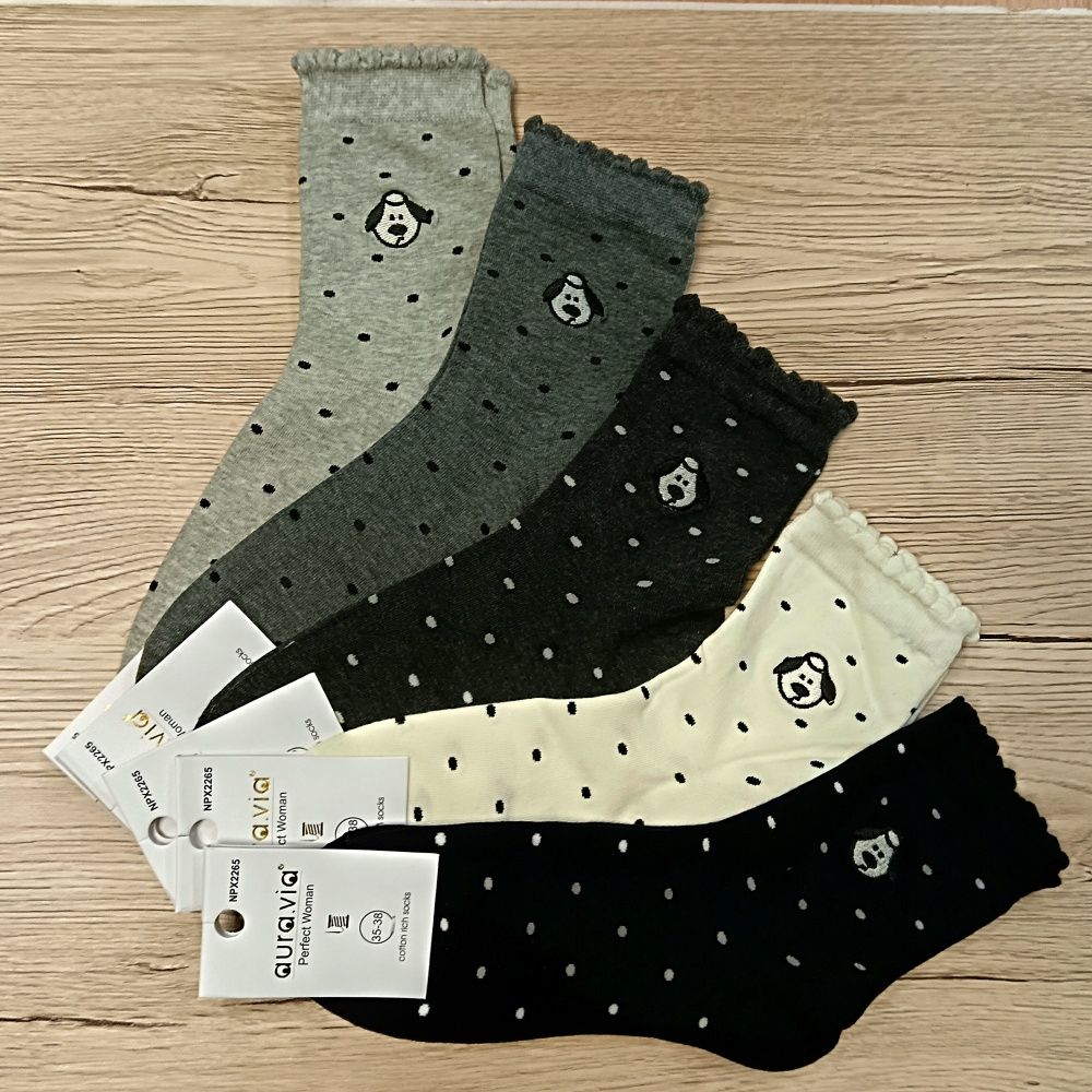 Pamut mintás női bokazokni (5 pár) Pamut mintás női bokazokni (5 pár)