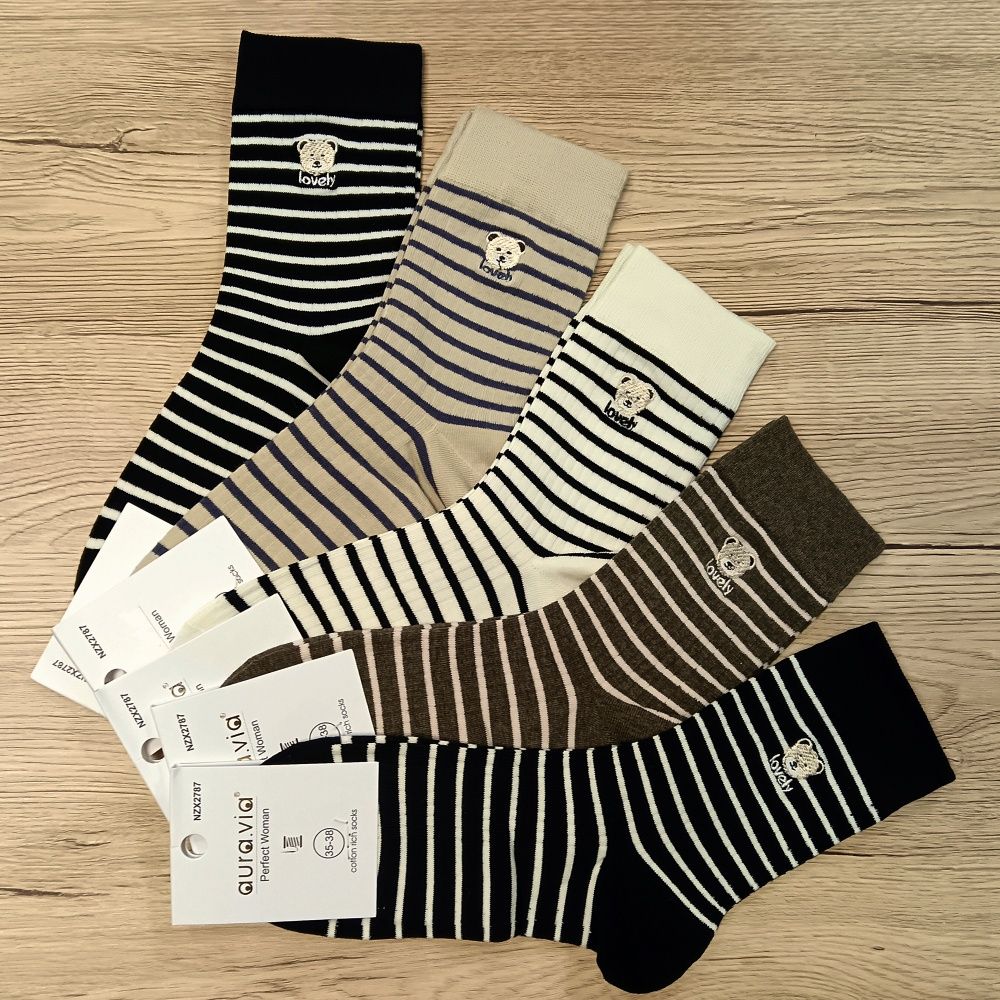 Pamut mintás női bokazokni (5 pár) Pamut mintás női bokazokni (5 pár)