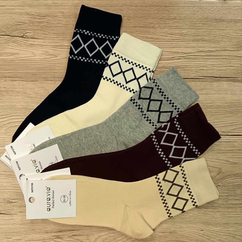 Pamut mintás női bokazokni (5 pár) Pamut mintás női bokazokni (5 pár)