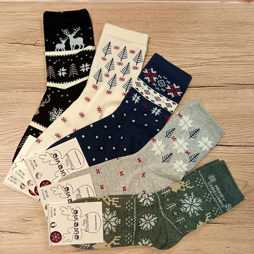 Pamut téli mintás női bokazokni (5 pár) Pamut téli mintás női bokazokni (5 pár)