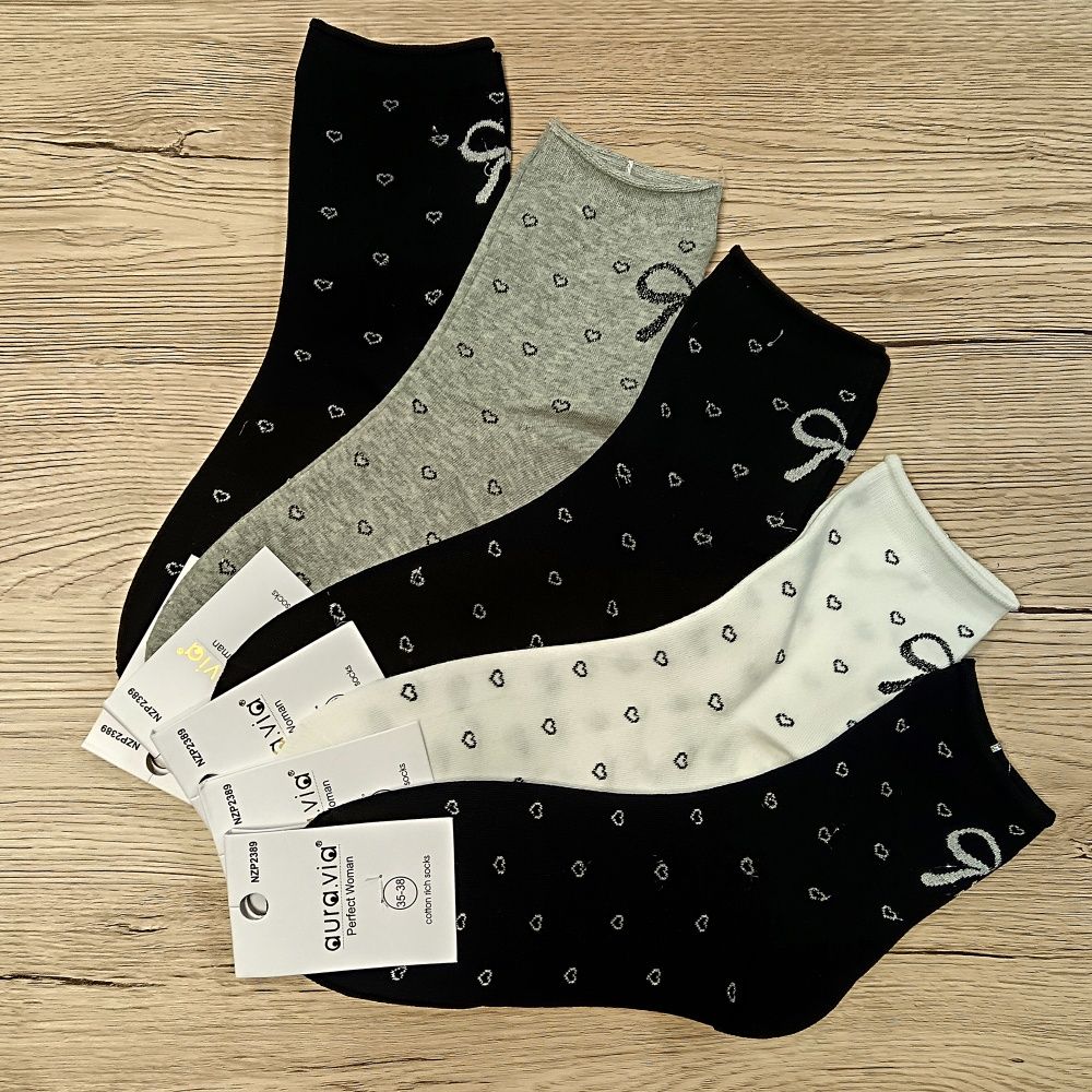 Pamut mintás női bokazokni (5 pár) Pamut mintás női bokazokni (5 pár)