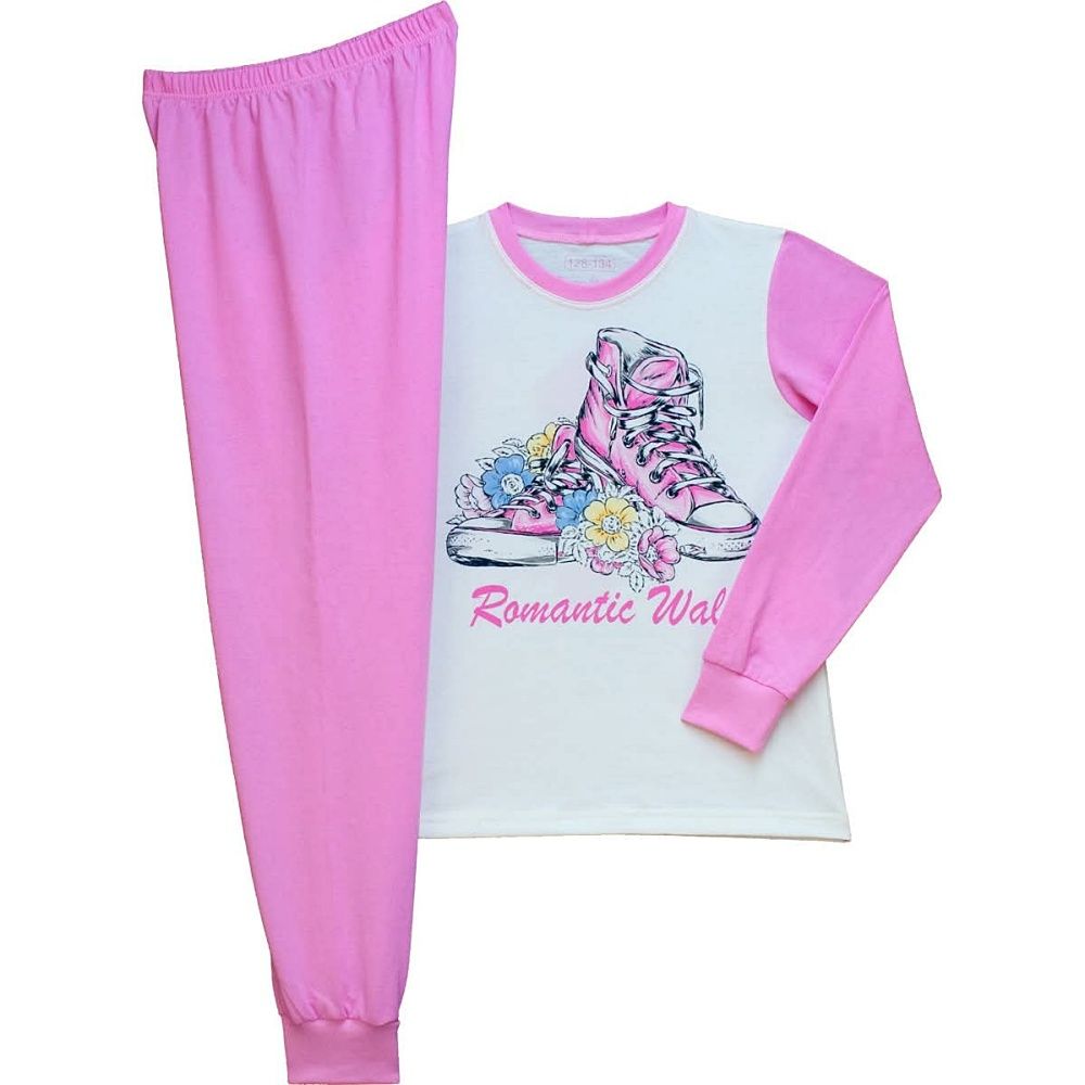 Lány hosszú ujjú pizsama, cipős