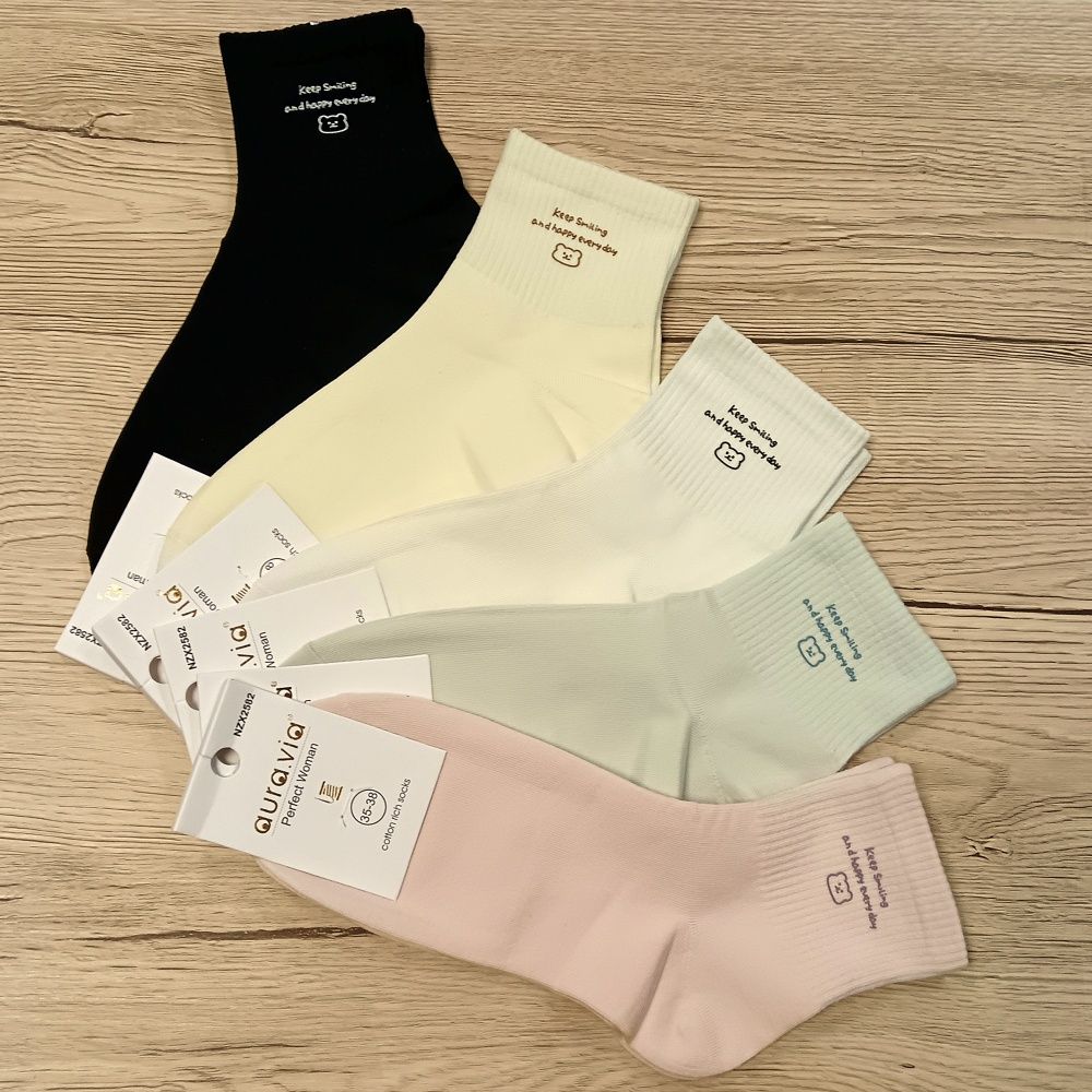 Pamut színes női bokazokni (5 pár)