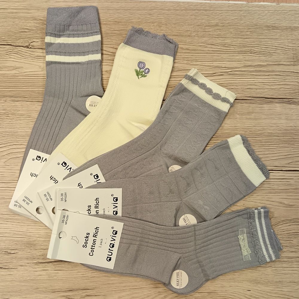 Pamut mintás női bokazokni (5 pár)