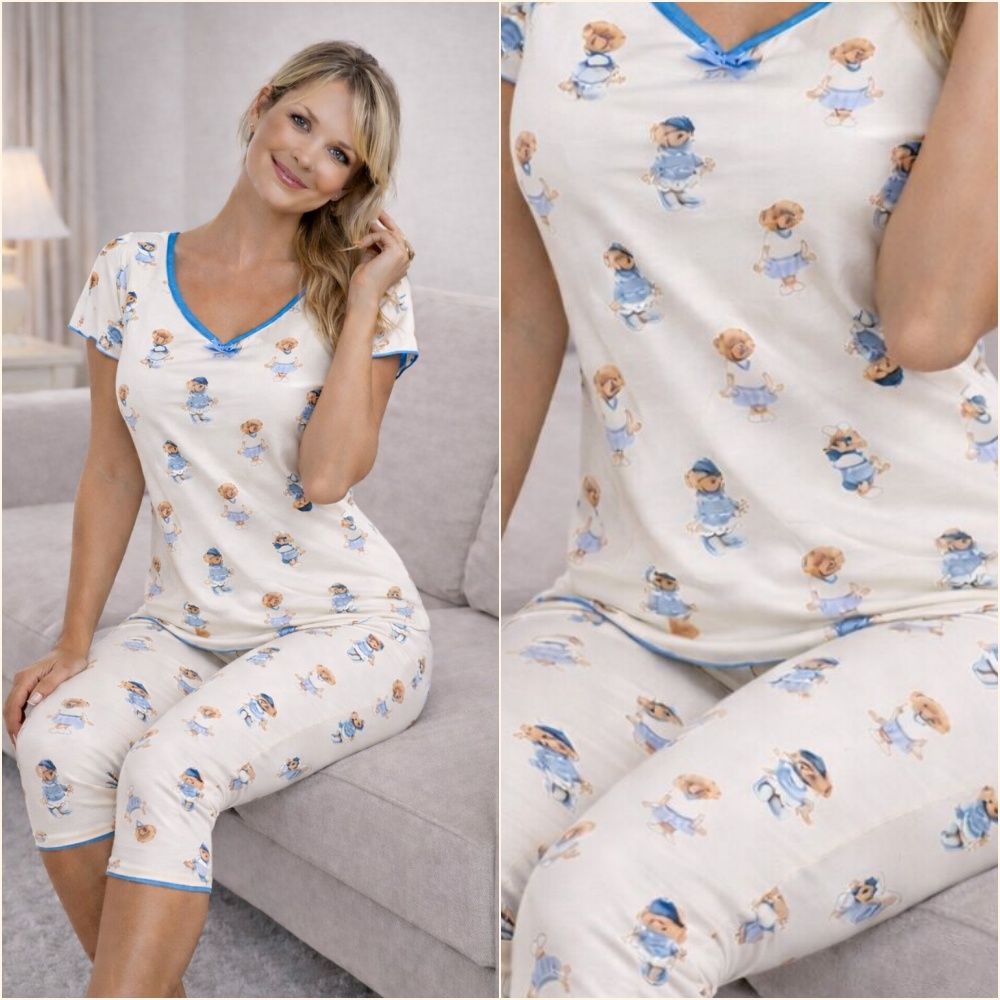 "Flower" halásznadrágos macis pizsama