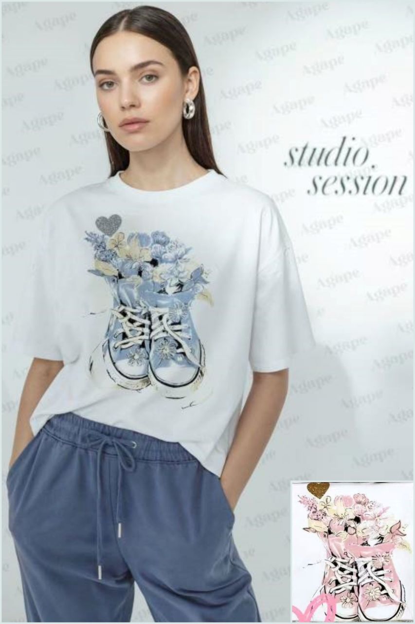 Cipő mintás női felső