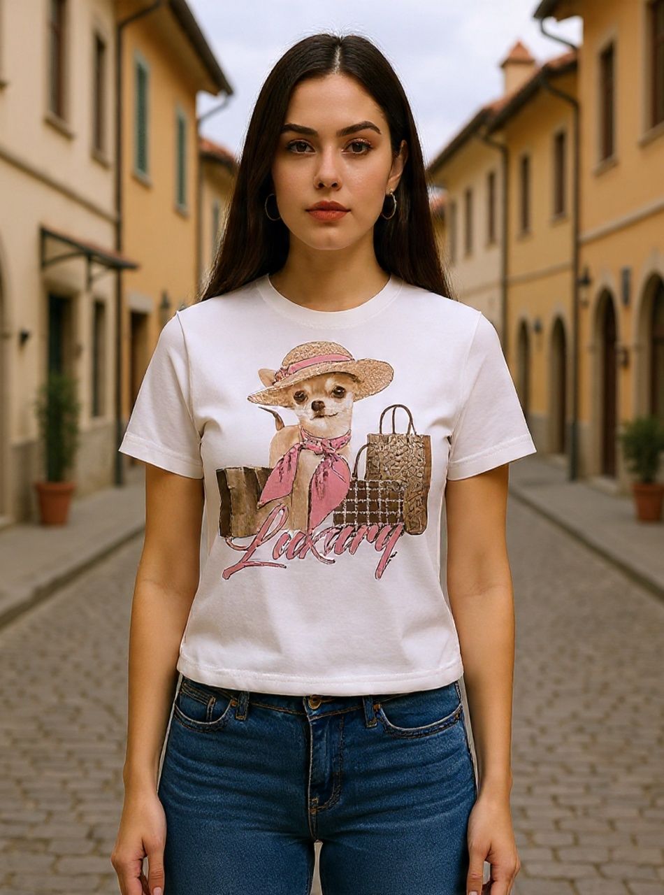 Kutyus mintás női felső