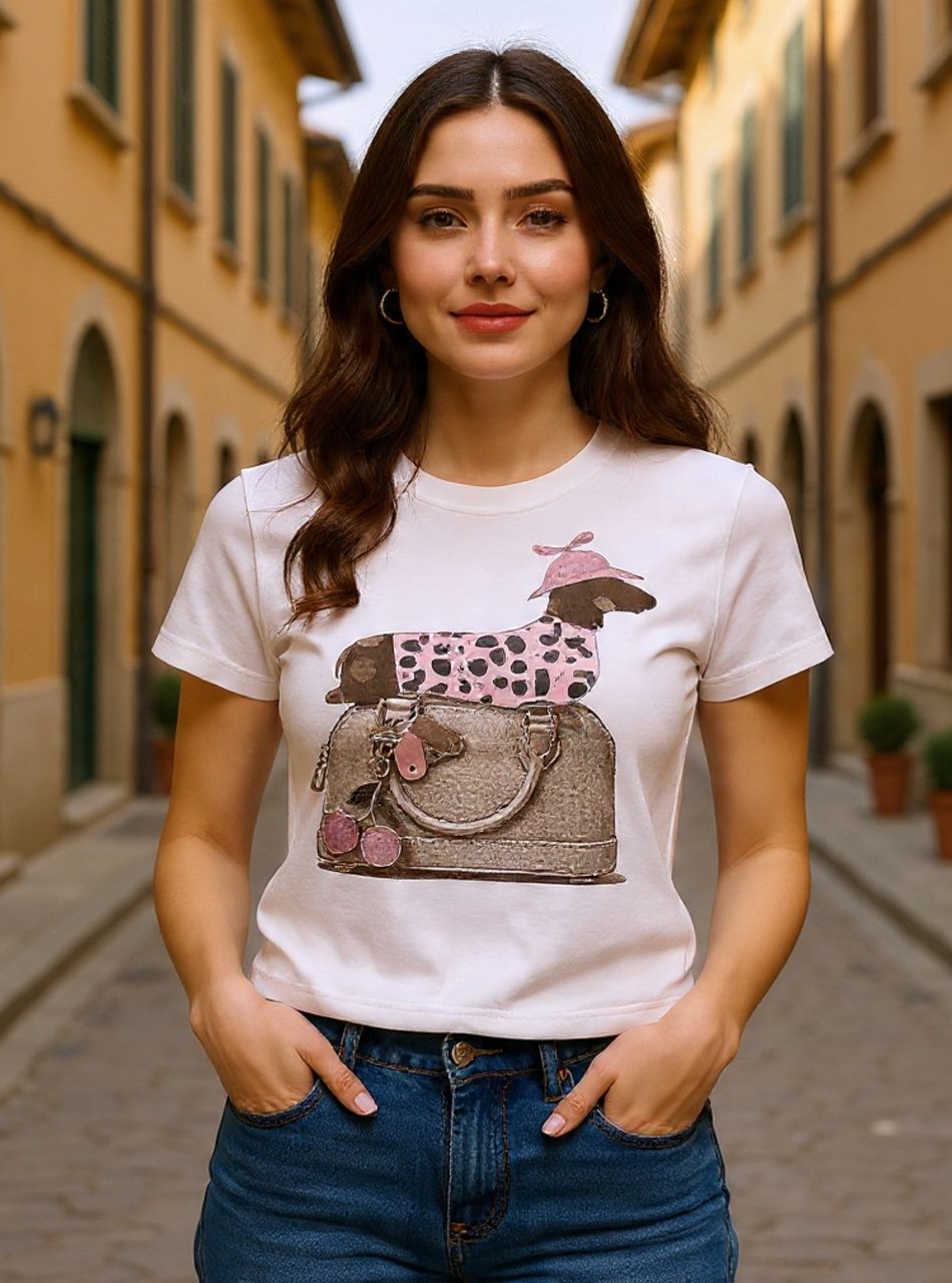 Kutyus mintás női felső