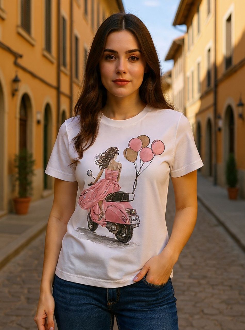 Robogó mintás női felső Robogó mintás női felső