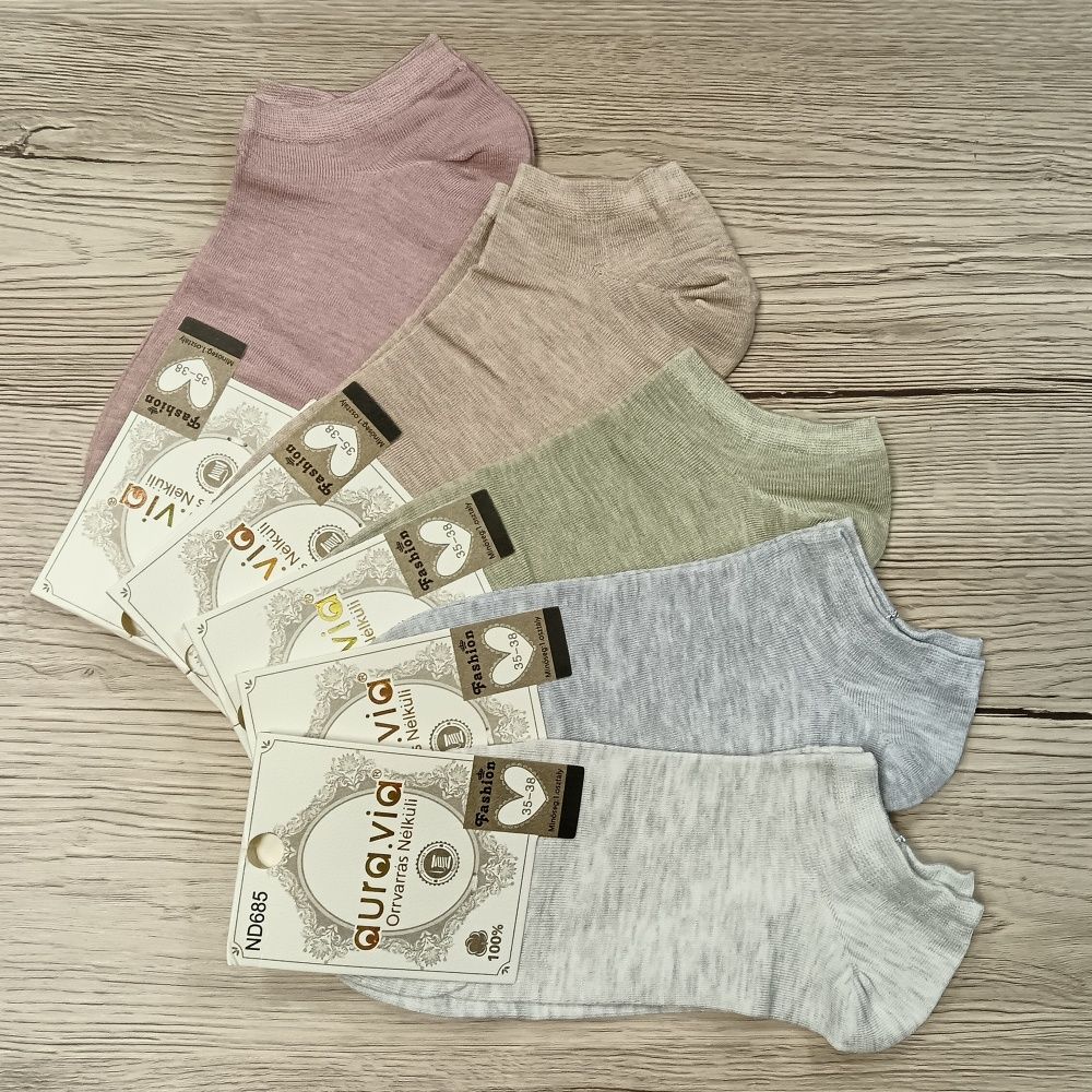 Pamut színes női titokzokni (5 pár)