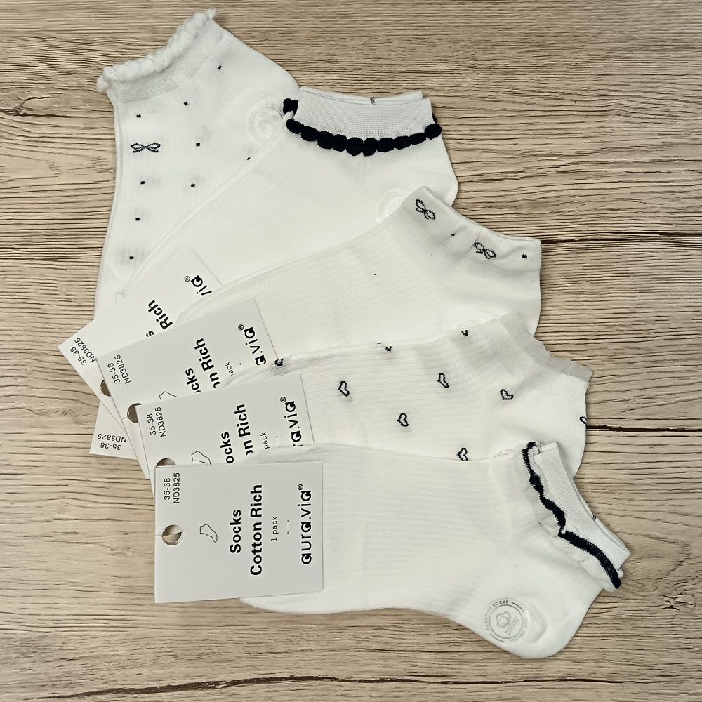 Pamut mintás női titokzokni (5 pár)