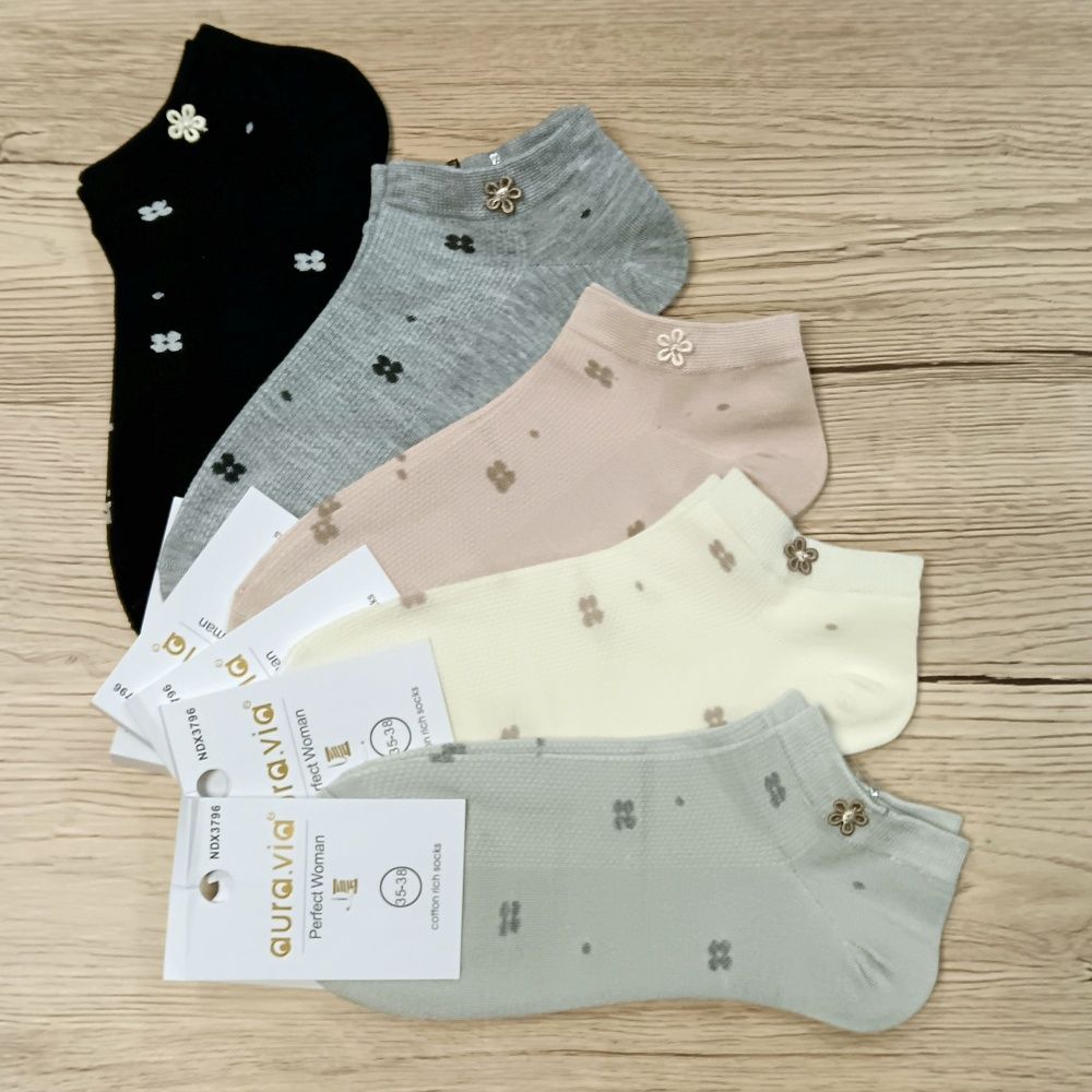 Pamut mintás női titokzokni (5 pár)