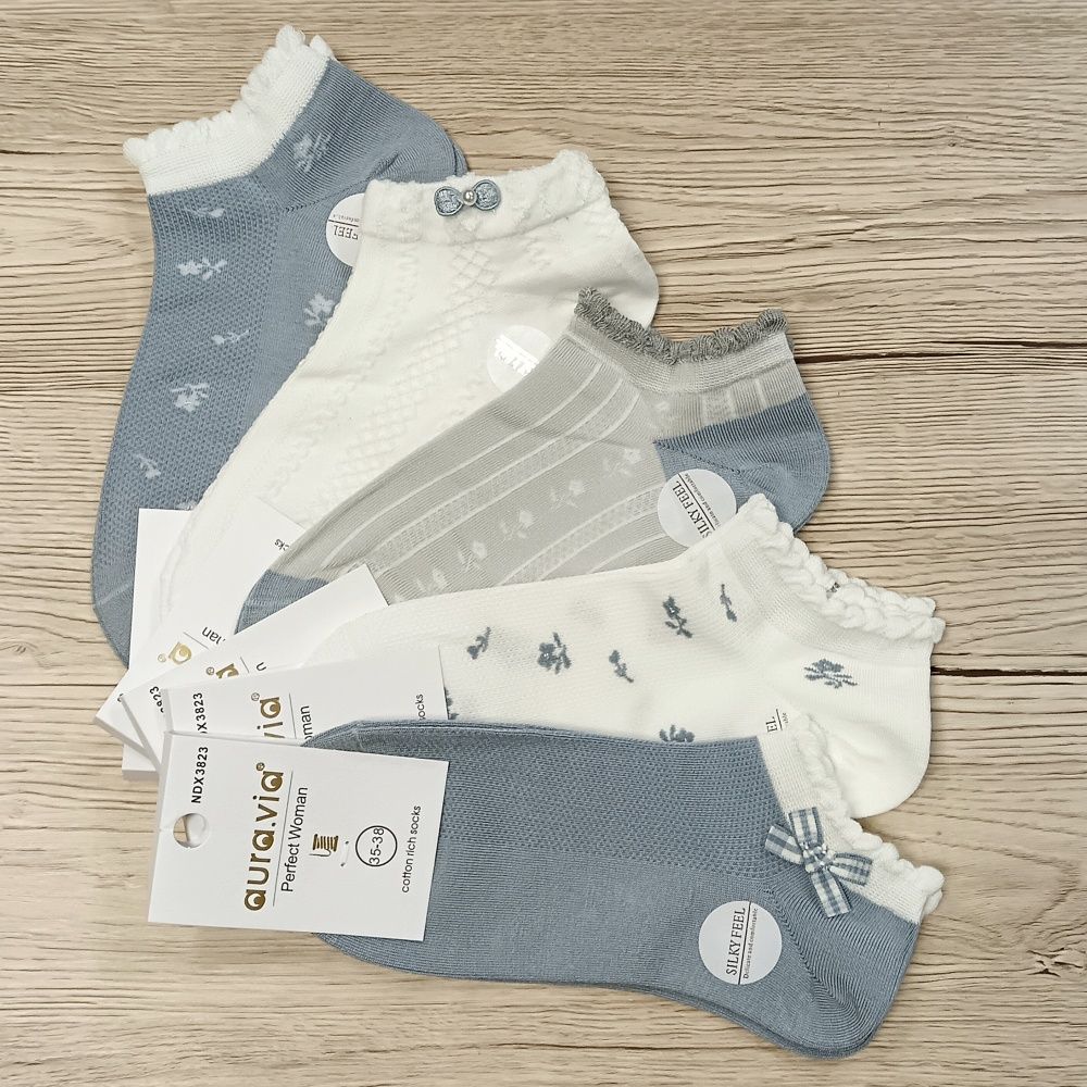 Pamut mintás női titokzokni (5 pár)