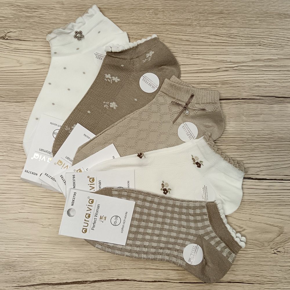 Pamut mintás női titokzokni (5 pár)