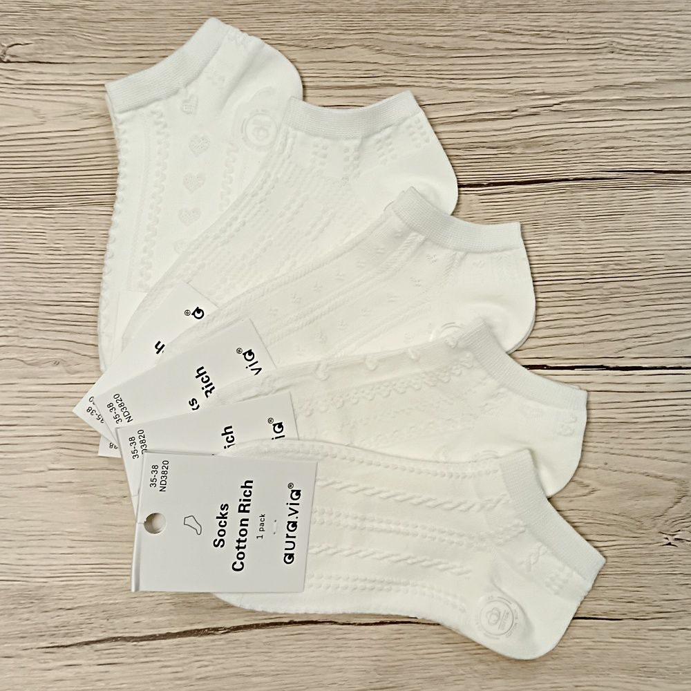 Pamut mintás női titokzokni (5 pár)