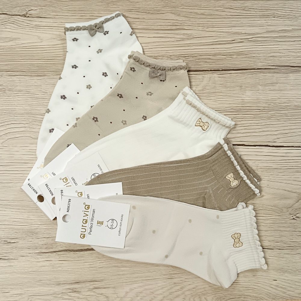 Pamut mintás női titokzokni (5 pár)