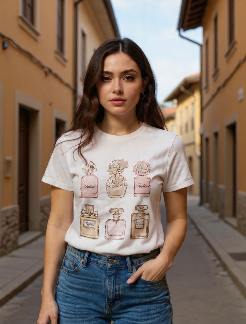 Parfüm mintás női felső Parfüm mintás női felső