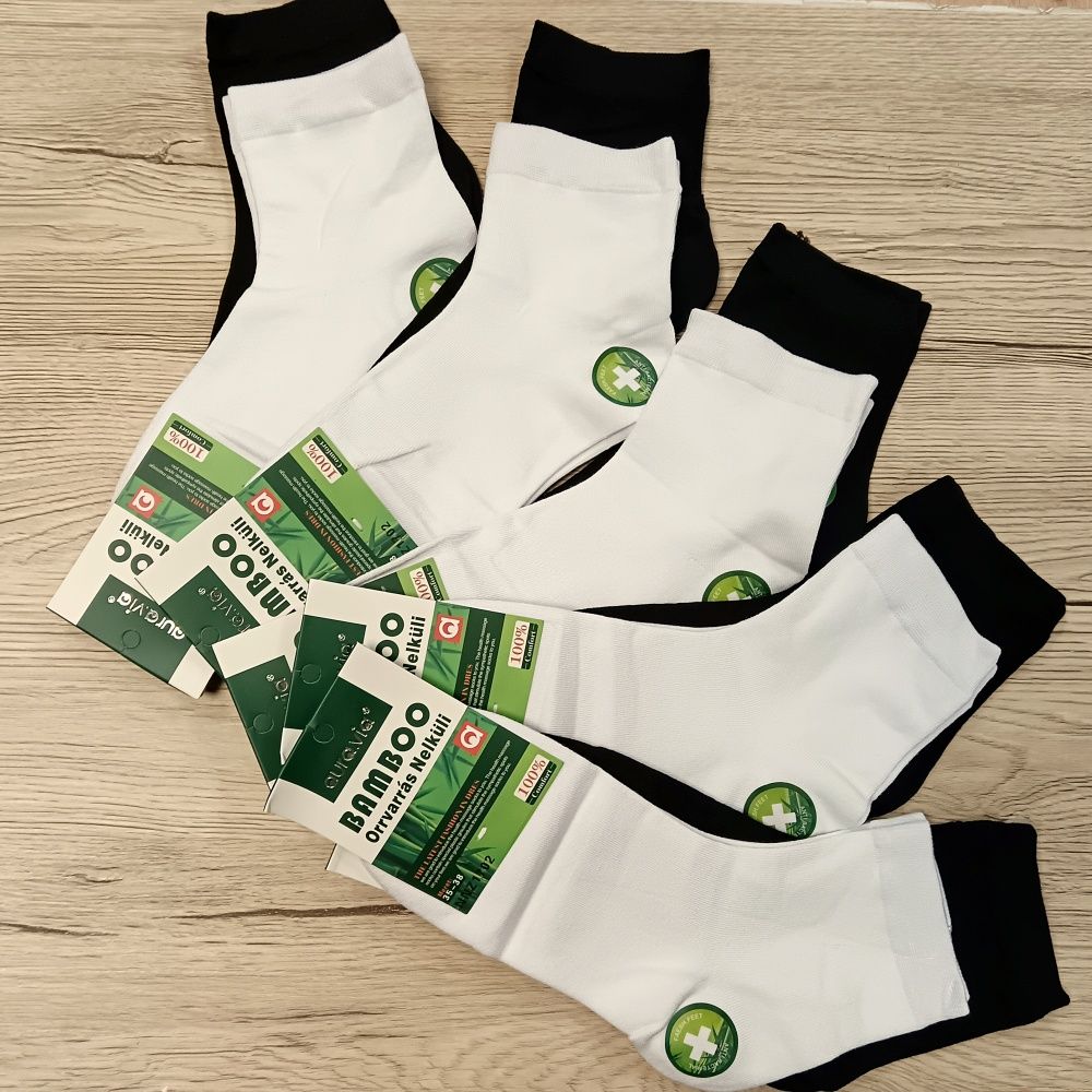 Bambusz női titokzokni, félhosszú (5 pár)