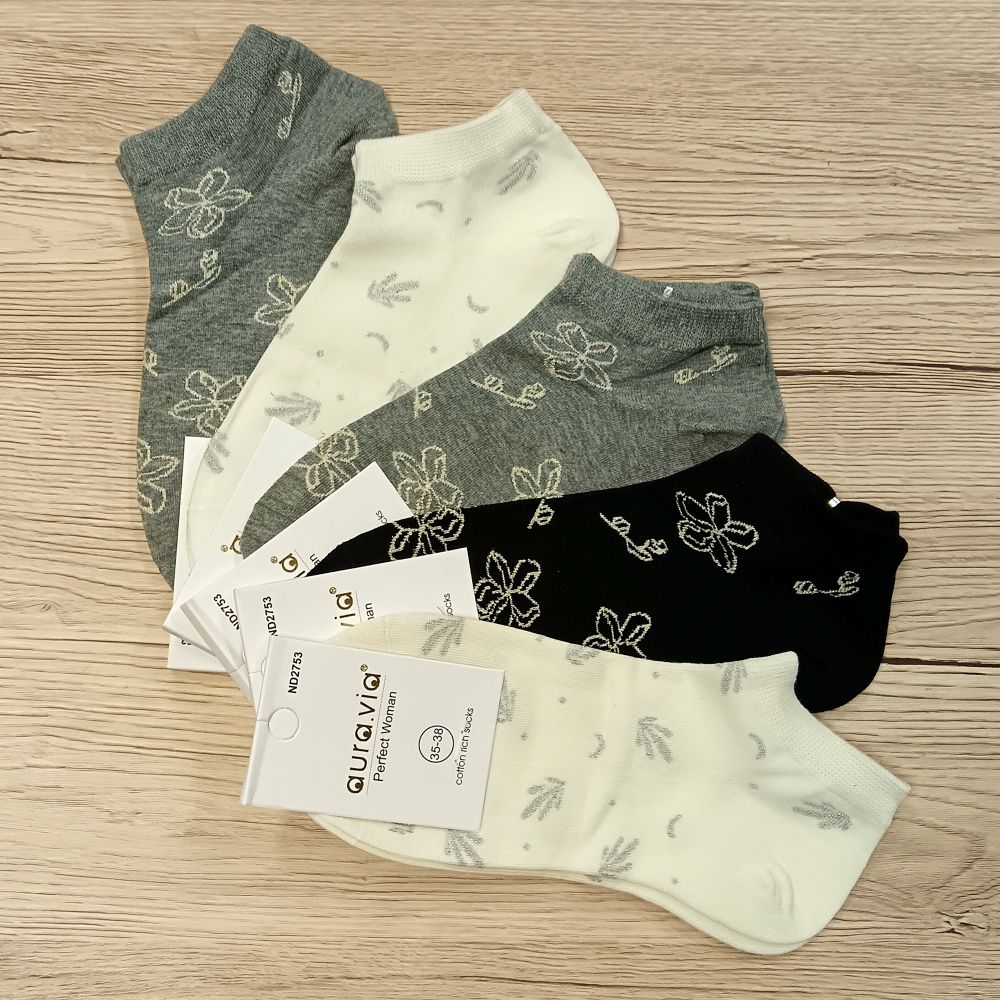 Pamut mintás női titokzokni (5 pár)