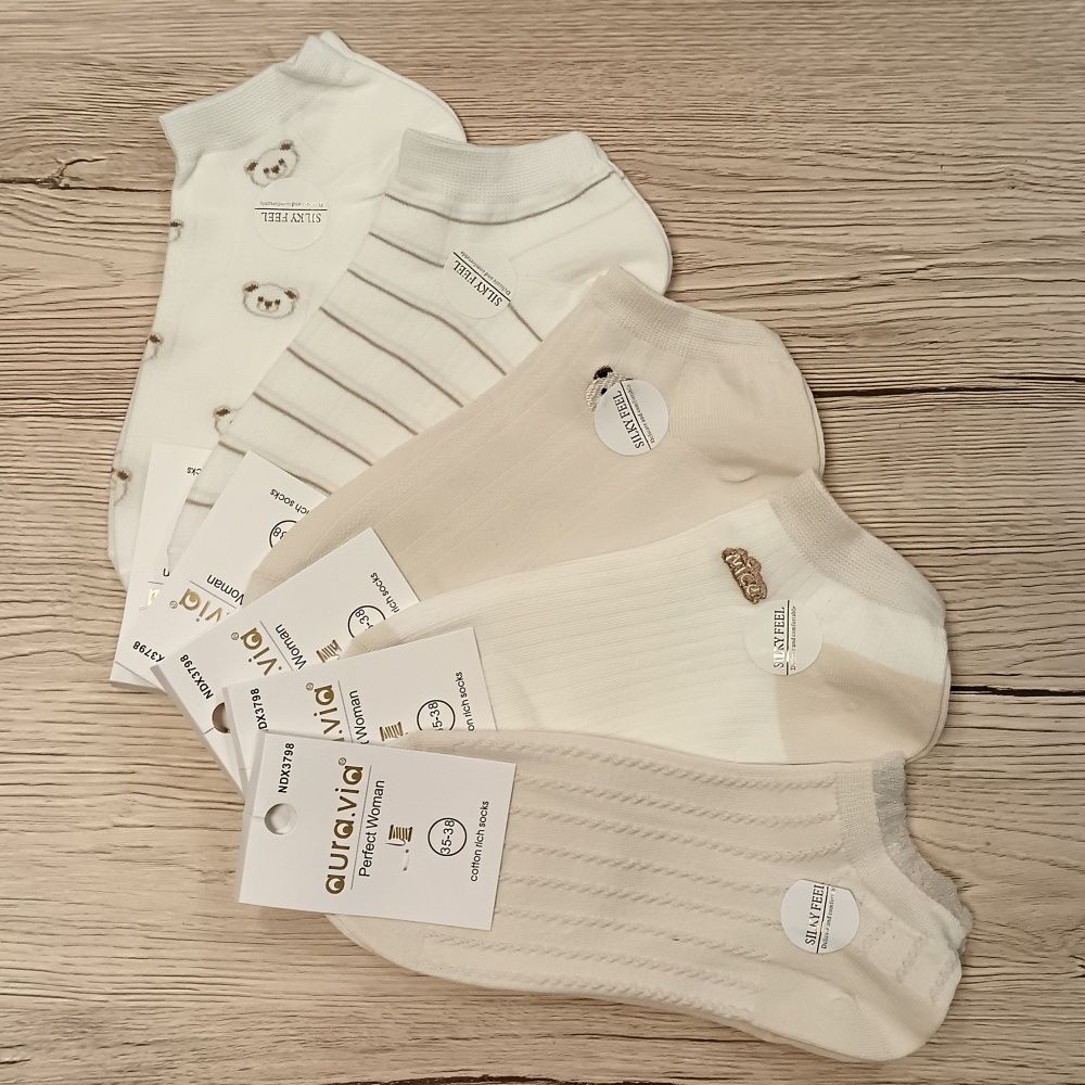 Pamut mintás női titokzokni (5 pár)