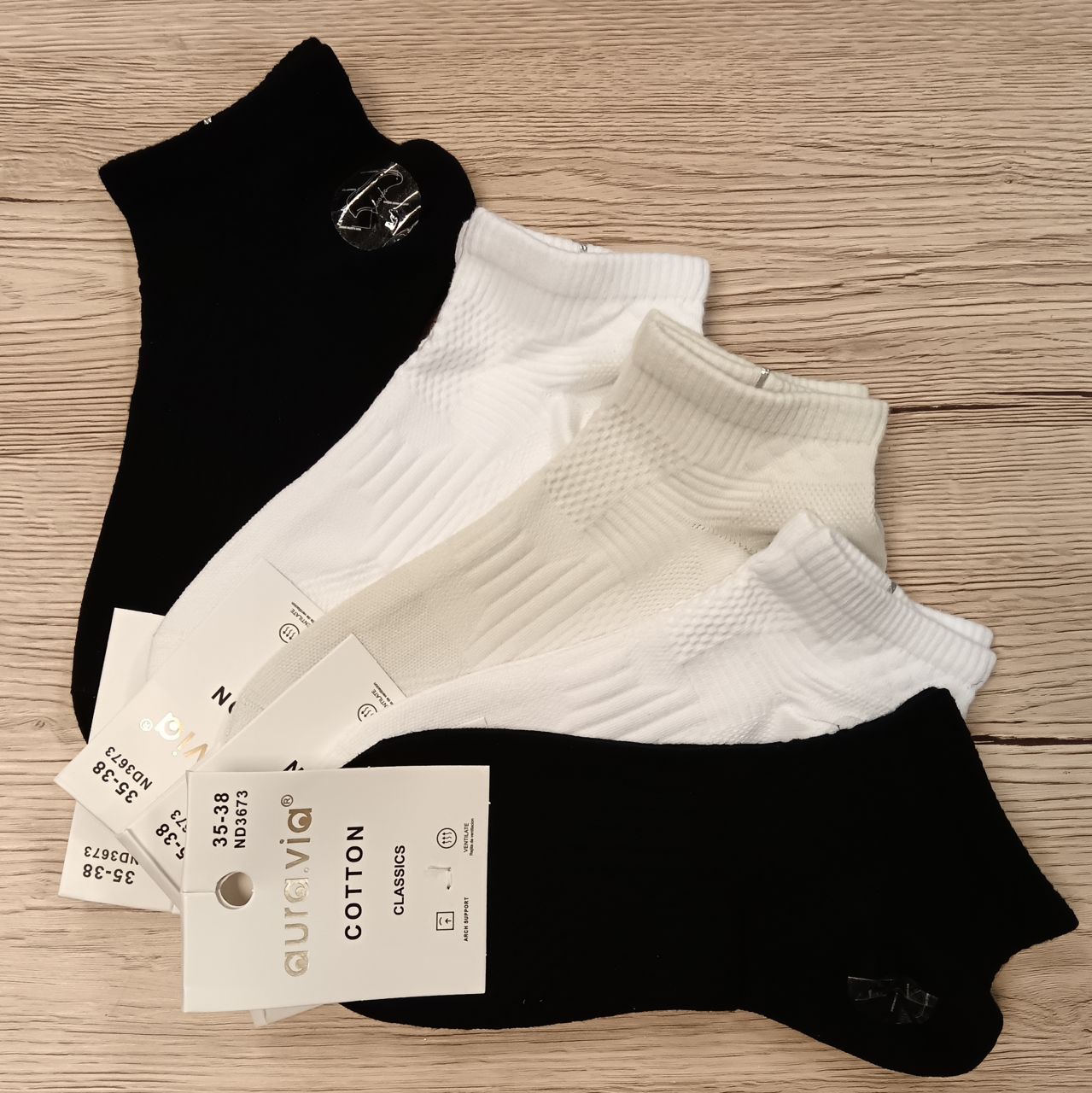 Pamut, anyagában bordás női titokzokni (5 pár)