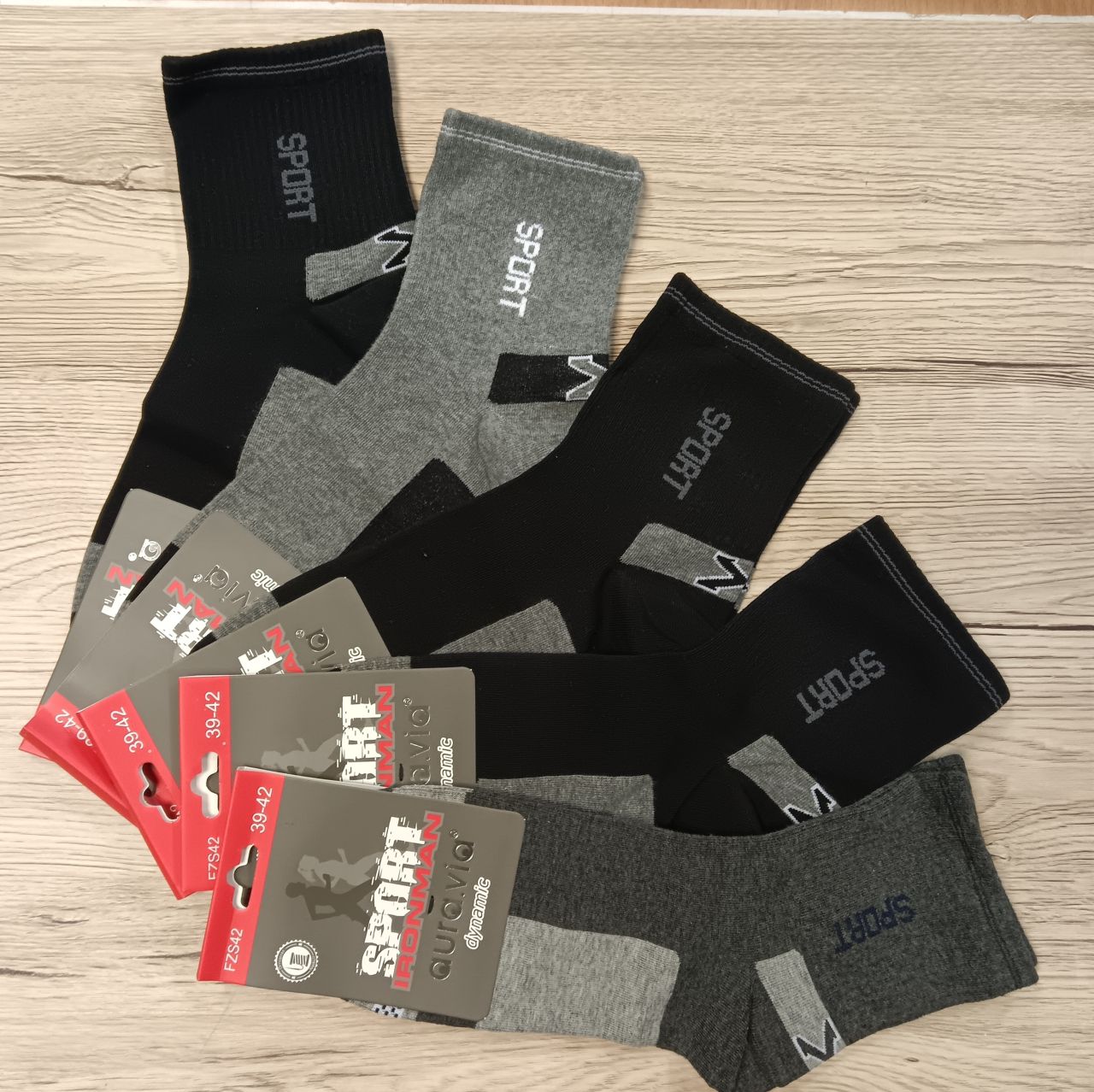 Pamut, férfi sport titokzokni, félhosszú (5 pár)